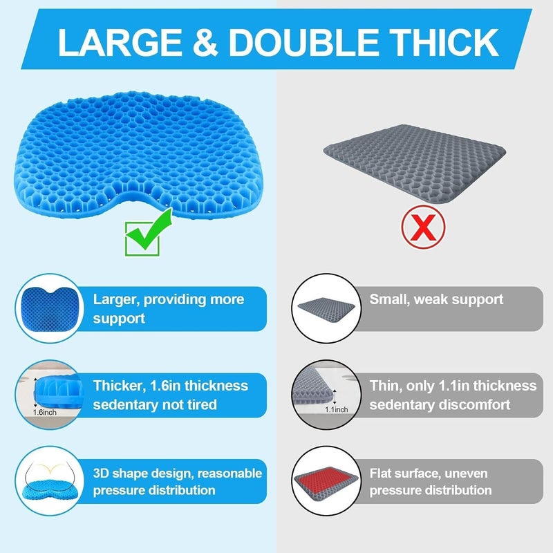 seeykey Anti-Slip Kayak Seat Cushion, Waterproof Thicken Gel Kayak Seat Pad with Non-Slip Cover, Canoe Seat Cushion Kayak Accessories Kayak Canoe Boat Equipment - Image 5